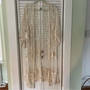 Cream Lace Kimono Topper fairycore Sz L/XL Holiday Party